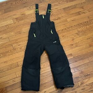 CHAMPION Black Snow Bib Overalls with Zipping Pocket